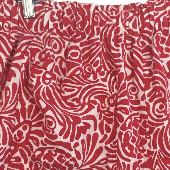 NWT LOFT outlet linen blend pull on high rise shorts red print woman's size XL - Picture 3 of 12